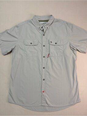 Duck Camp Men's Khaki Gorpcore Short-Sleeve Button-Down Outdoor Shirt Size XL